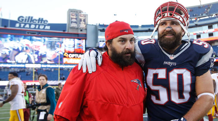 Like other Pats defenders, Ninkovich (50) went from struggling journeyman to NFL stalwart under Patricia’s tutelage.